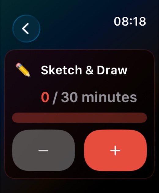 Ritualist Apple Watch progress logging screen